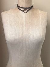 Load image into Gallery viewer, Clear Quartz Hexagon and Leather Wrap Bracelet/Choker