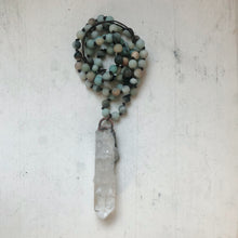 Load image into Gallery viewer, Amazonite and Raw Clear Quartz Mala - Ready to Ship
