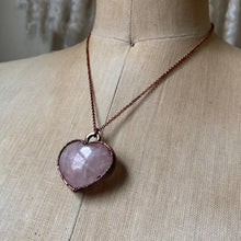 Load image into Gallery viewer, Rose Quartz Heart Necklace #2