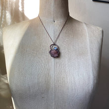 Load image into Gallery viewer, Pink Amethyst Cluster with Rainbow Moonstone Necklace #1