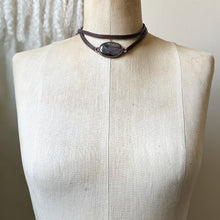 Load image into Gallery viewer, Labradorite and Leather Wrap Bracelet/Choker