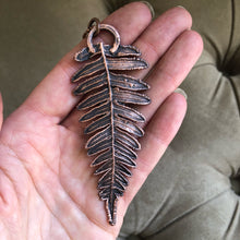 Load image into Gallery viewer, Electroformed Fern with Polished Green Kyanite Necklace #1