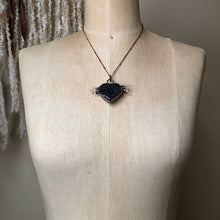 Load image into Gallery viewer, Dark Amethyst Druzy & Clear Quartz Point Tell Tale Heart Necklace #1