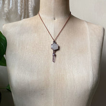 Load image into Gallery viewer, White Moonstone Hexagon and Vera Cruz Amethyst Necklace #1 - Ready to Ship