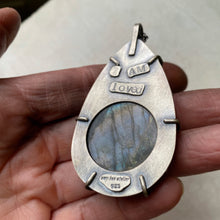 Load image into Gallery viewer, Labradorite New Moon Necklace #1 - Sterling Silver