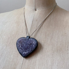 Load image into Gallery viewer, Agate Druzy “Broken Open” Heart Necklace #1 - Ready to Ship