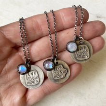 Load image into Gallery viewer, Live By the Moon Sterling Silver Necklace with Rainbow Moonstone - Ready to Ship
