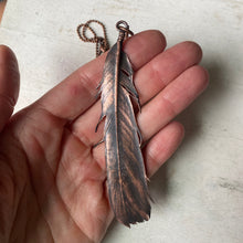 Load image into Gallery viewer, Electroformed Charcoal Grey Dove Feather & Opal Necklace - Ready to Ship