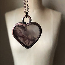 Load image into Gallery viewer, Moss Agate Heart Necklace #2 - Ready to Ship