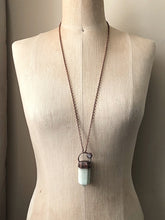 Load image into Gallery viewer, Amazonite Six-Sided Point with Rainbow Moonstone Necklace