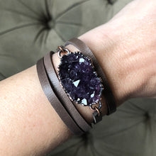 Load image into Gallery viewer, Amethyst Druzy Wrap Bracelet/Choker