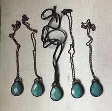 Load image into Gallery viewer, Faceted Amazonite Large Teardrop Necklace (Satya Collection)