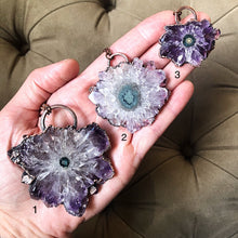 Load image into Gallery viewer, Amethyst Stalactite Slice Necklace - Snow Moon Collection
