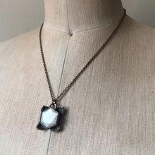 Load image into Gallery viewer, White Moonstone Hexagon and Hydrangea Necklace #2 - Ready to Ship