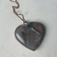 Load image into Gallery viewer, Agate Druzy “Broken Open” Heart Necklace #3 - Ready to Ship