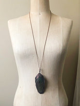 Load image into Gallery viewer, Electroformed Green Macaw Feather Necklace - Ready to Ship