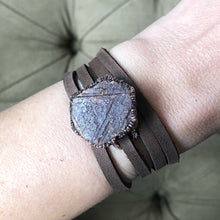 Load image into Gallery viewer, Raw Ruby and Leather Wrap Bracelet/Choker - Made to Order