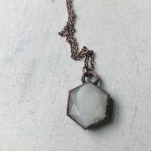 Load image into Gallery viewer, White Moonstone Hexagon Necklace #4 - Ready to Ship