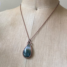 Load image into Gallery viewer, Moss Agate Teardrop Necklace #2- Ready to Ship