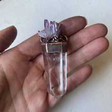 Load image into Gallery viewer, Clear Quartz Polished Point & Vera Cruz Amethyst Necklace - Ready to Ship