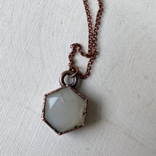 Load image into Gallery viewer, White Moonstone Hexagon Necklace #1 - Ready to Ship