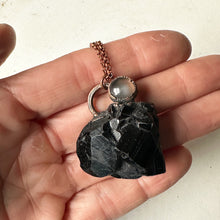 Load image into Gallery viewer, Black Tourmaline Necklace with Grey Moonstone - Ready to Ship