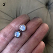 Load image into Gallery viewer, Rainbow Moonstone Stud Earrings - Ready to Ship