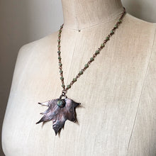 Load image into Gallery viewer, Electroformed Maple Leaf with Labradorite Necklace (Medium) - Ready to Ship