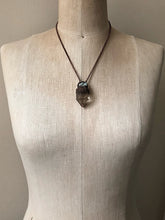 Load image into Gallery viewer, Polished Clear Quartz Point topped with Raw Amazonite Necklace (Satya Collection)