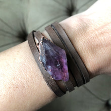 Load image into Gallery viewer, Raw Amethyst Point Wrap Bracelet/Choker