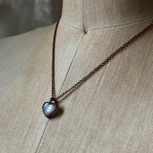 Load image into Gallery viewer, Rainbow Moonstone Heart Necklace #2- Ready to Ship