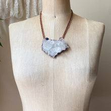 Load image into Gallery viewer, Clear Quartz Cluster & Blue Kyanite Statement Necklace