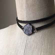 Load image into Gallery viewer, Raw Ruby and Leather Wrap Bracelet/Choker #2 (Ready to Ship) - Darkness Calling Collection
