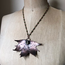 Load image into Gallery viewer, Electroformed Maple Leaf with Labradorite Necklace (Large) #1 - Ready to Ship
