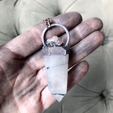 Load image into Gallery viewer, Tourmilinated Quartz Point & Pink Amethyst Necklace #1