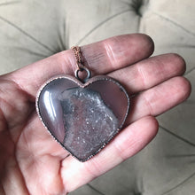 Load image into Gallery viewer, Agate Druzy “Broken Open” Heart Necklace #3 - Ready to Ship