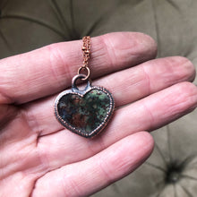 Load image into Gallery viewer, Moss Agate Heart Necklace #4 - Ready to Ship