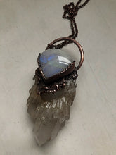 Load image into Gallery viewer, Candle Quartz & Rainbow Moonstone Statement Necklace - Ready to Ship