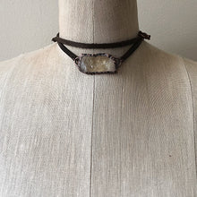 Load image into Gallery viewer, Raw Citrine & Leather Wrap Bracelet/Choker #1 (Icarus Soaring Collection)