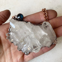 Load image into Gallery viewer, Clear Quartz Cluster & Blue Kyanite Statement Necklace