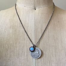 Load image into Gallery viewer, Live By the Moon Sterling Silver Necklace with Rainbow Moonstone - Ready to Ship