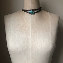 Load image into Gallery viewer, Raw Amazonite and Leather Wrap Bracelet/Choker - Made to Order