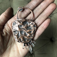 Load image into Gallery viewer, Dark Gray Druzy, Rainbow Moonstone & Clear Quartz Necklace #2 - Ready to Ship