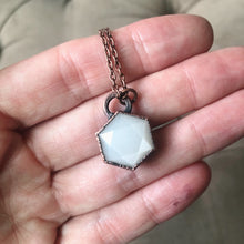Load image into Gallery viewer, White Moonstone Hexagon Necklace #3 - Ready to Ship
