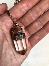 Load image into Gallery viewer, Polished Clear Quartz Point & Raw Citrine Necklace #1 (Icarus Soaring)