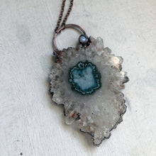 Load image into Gallery viewer, Stalactite Slice Necklace #2 with Rainbow Moonstone - Ready to Ship