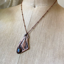 Load image into Gallery viewer, Electroformed Butterfly Wing &amp; Labradorite Necklace #1- Ready to Ship

