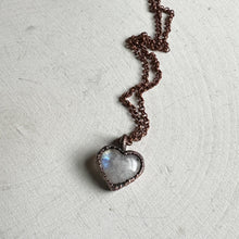 Load image into Gallery viewer, Rainbow Moonstone Heart Necklace #2- Ready to Ship