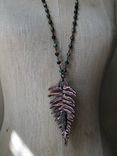 Load image into Gallery viewer, Electroformed Fern with Raw Green Kyanite Necklace #2