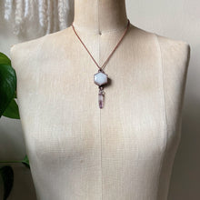 Load image into Gallery viewer, White Moonstone Hexagon and Vera Cruz Amethyst Necklace #3 - Ready to Ship